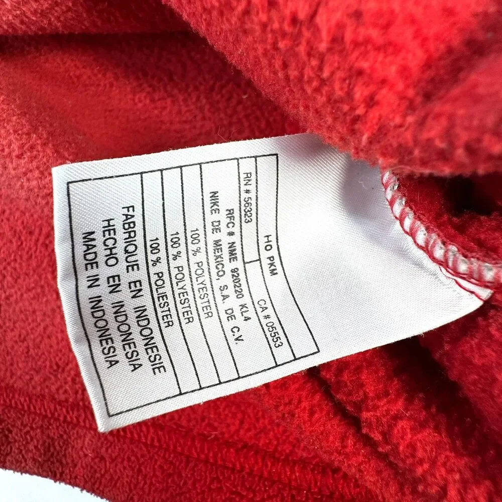 Vtg Nike Travis Scott Center Swoosh Spell Out Fleece Hoodie Sweatshirt Red Men L
